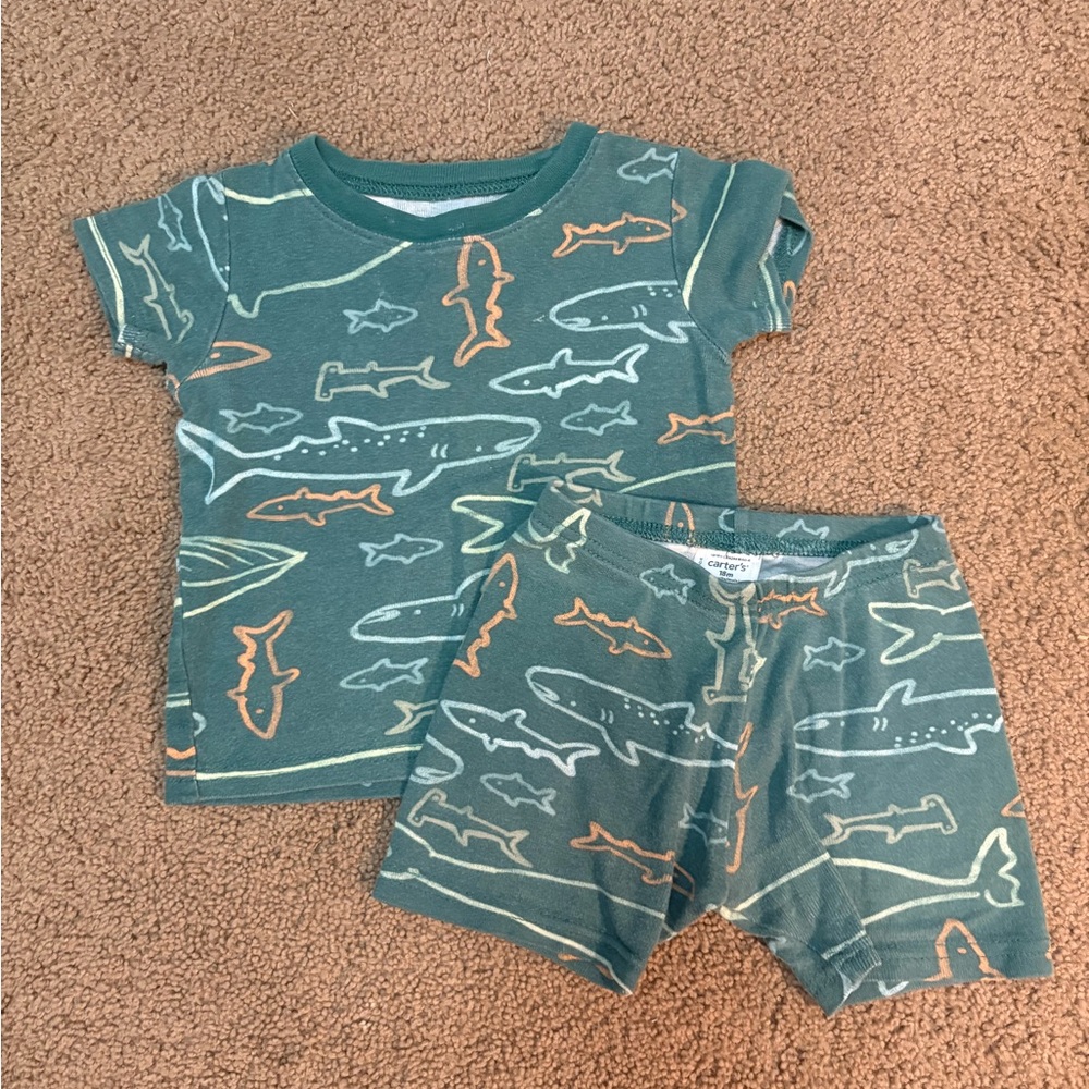 Carter's Teal and Light Blue Baby Tee